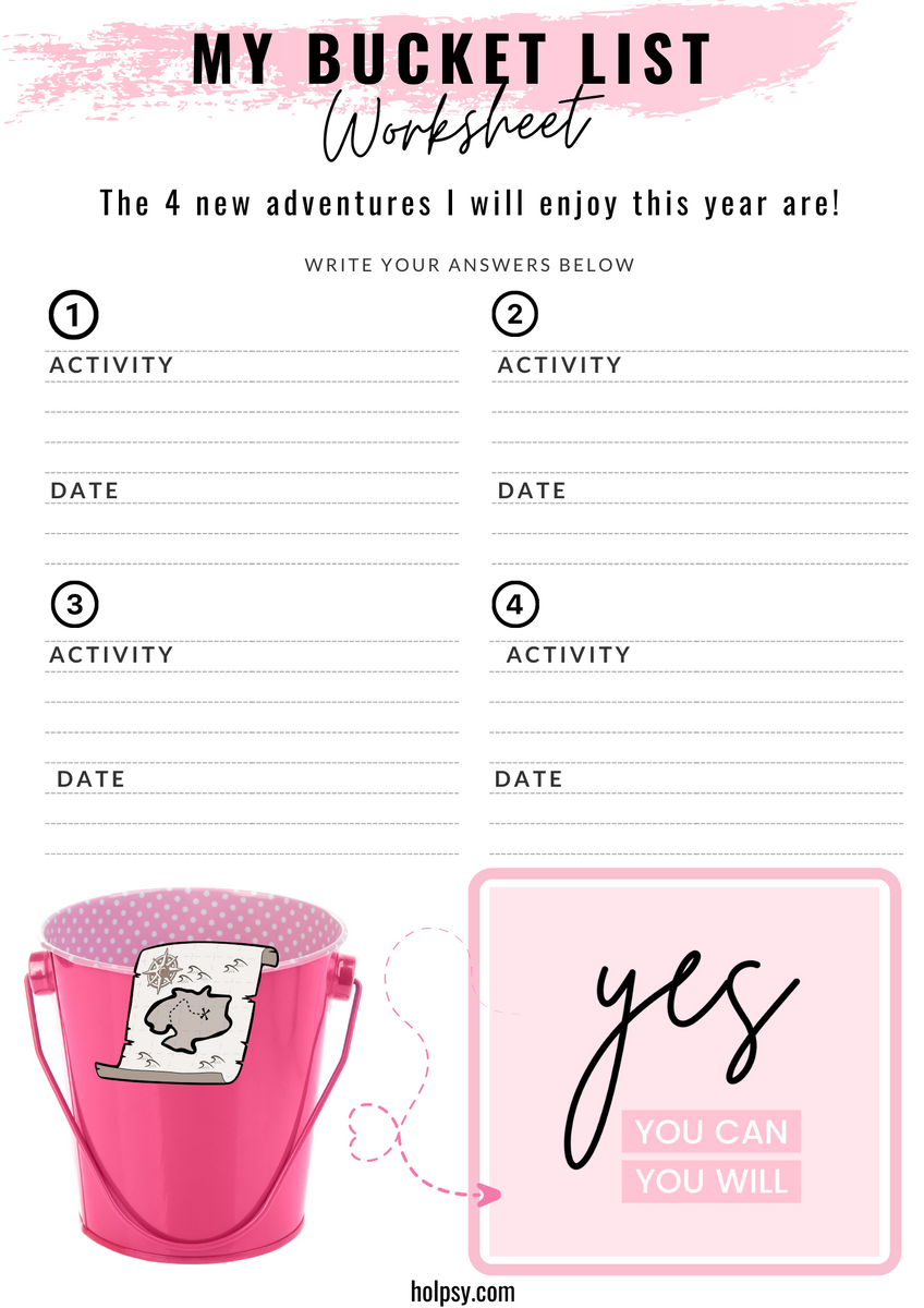 My Bucket List Worksheet Holistic Psychology