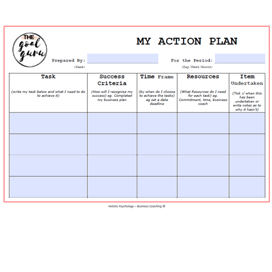 FREE Action Plan Worksheet