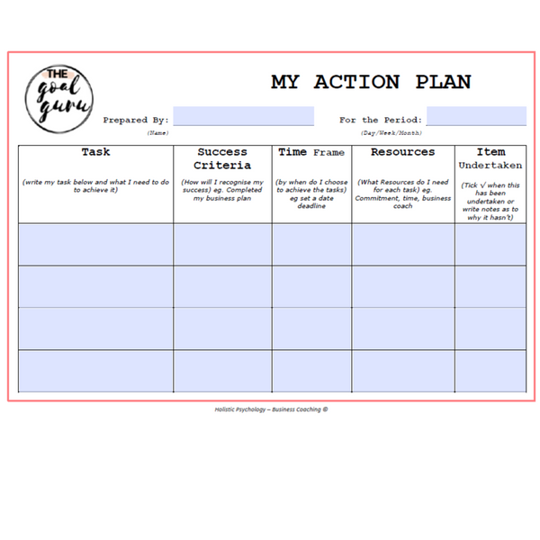 FREE Action Plan Worksheet