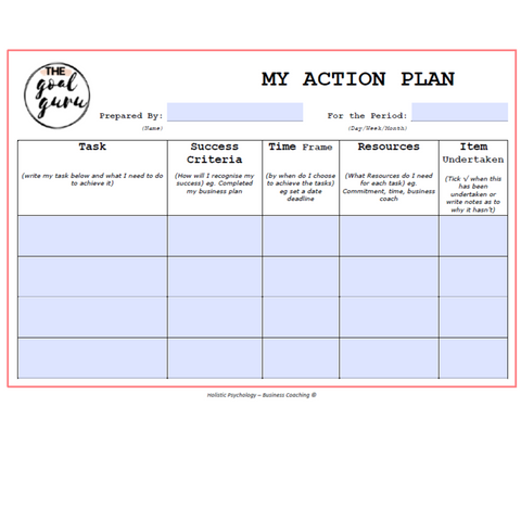 FREE Action Plan Worksheet