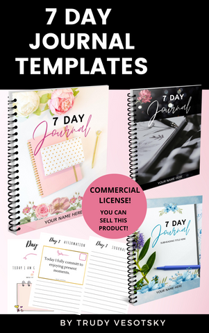 7 Day Journal Canva Template - Ready to Sell!