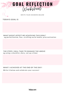 Goal Setting Sheet (self reflection)
